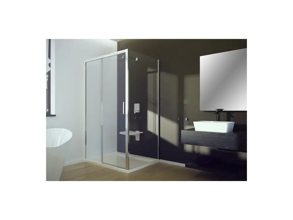 Besco Actis boční stěna 90 x 195 cm sklo čiré chrom BCACT90PSCC Značkový