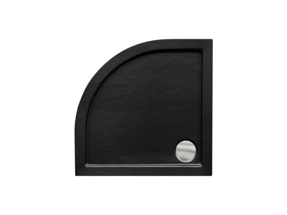 Autentický Besco Aron sprchová vanička 90 x 90 x 5,5 cm akrylát černá OLBVANACARO90S