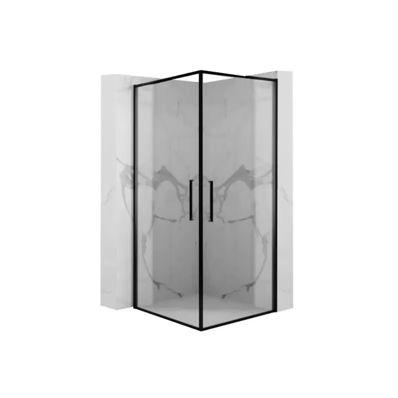 Autentický Rea Abra Matte, 2-křídlový sprchový kout 90 (dveře) x 90 (dveře) x 195 cm, 6mm čiré sklo, černý profil, REA-K5502
