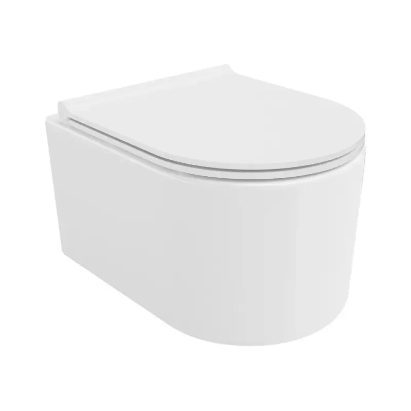 Mexen Sofia, závěsná WC mísa 490x360x355 mm, Rimless Tornádo + WC sedátko z duroplastu, bílá lesklá, 30540500T Vrácení Zdarma