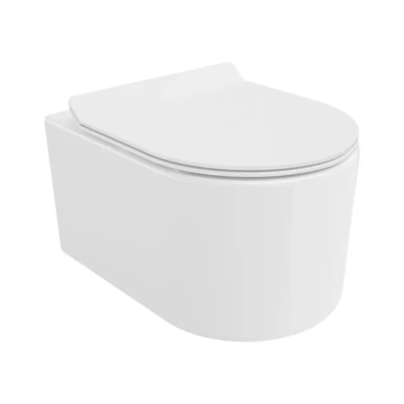 Originální Mexen Sofia, závěsná WC mísa 490x360x355 mm, Rimless Tornádo + WC sedátko z duroplastu, bílá lesklá, 30540100T