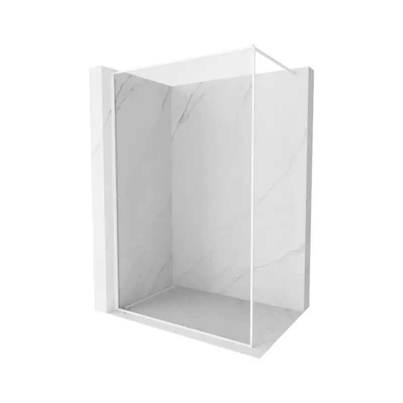 Mexen Kioto-F, sprchová zástěna s rámem 85 x 202 cm, 8 mm čiré sklo, bílý profil, 800-085-104-20-00 Výhodná Nabídka