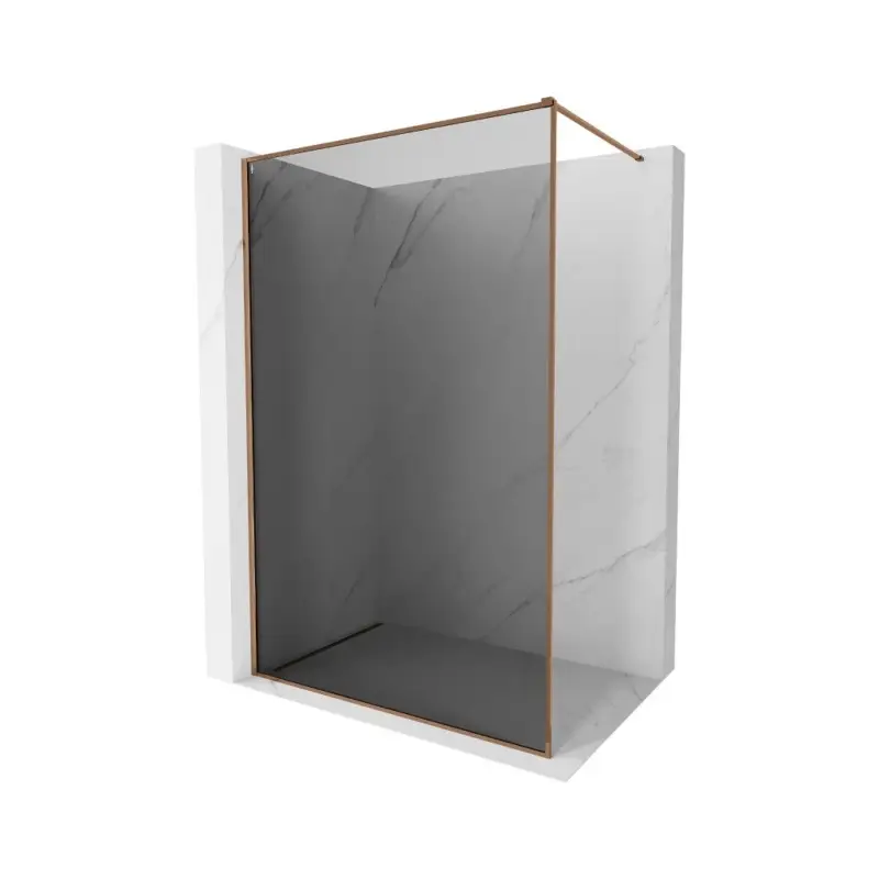 Mexen Kioto-F, sprchová zástěna s rámem 80 x 202 cm, 8 mm šedé sklo, profil růžové zlato, 800-080-104-60-40 Odeslání Ihned