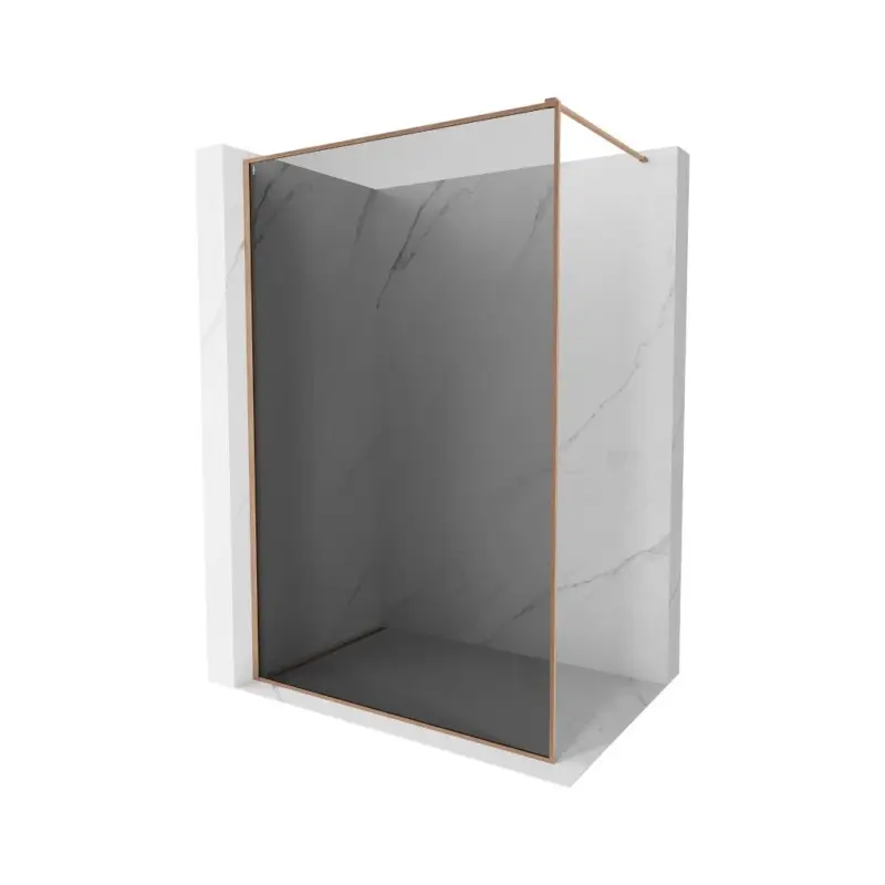 Hit Sezóny Mexen Kioto-F, sprchová zástěna s rámem 80 x 202 cm, 8 mm šedé sklo, profil měděná matná, 800-080-104-65-40