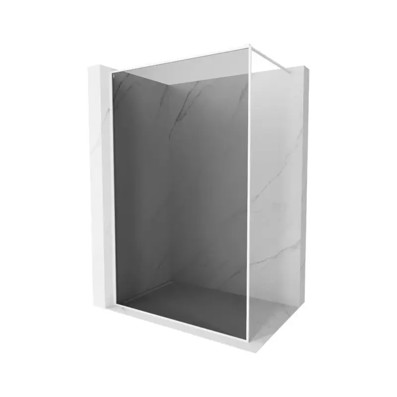 Akce Mexen Kioto-F, sprchová zástěna s rámem 80 x 202 cm, 8 mm šedé sklo, bílý profil, 800-080-104-20-40
