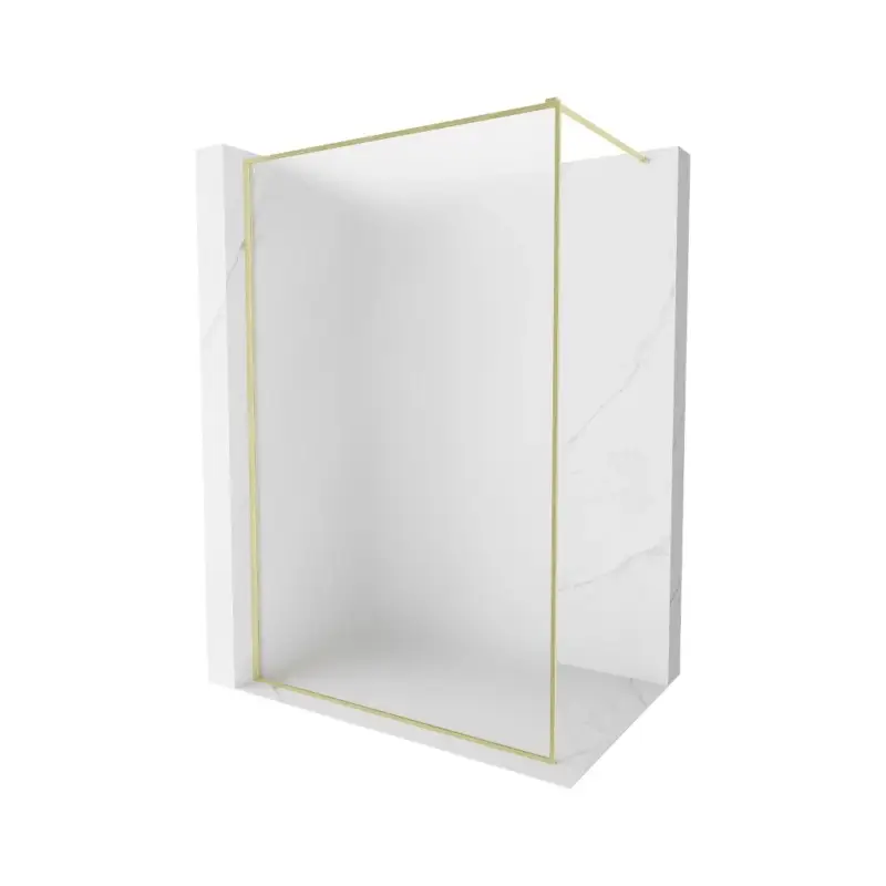 Koupit Online Mexen Kioto-F, sprchová zástěna s rámem 80 x 202 cm, 8 mm sklo námraza, zlatý matný profil, 800-080-104-55-30
