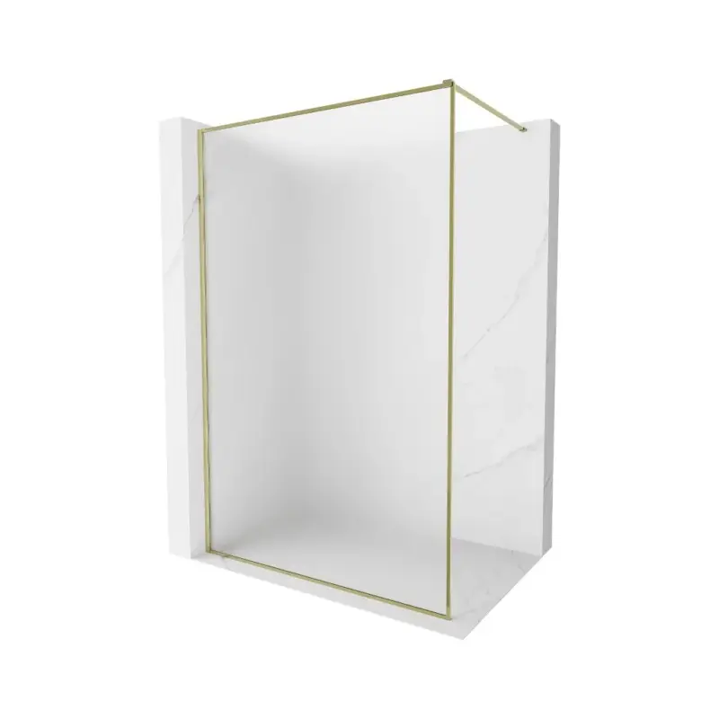Mexen Kioto-F, sprchová zástěna s rámem 80 x 202 cm, 8 mm sklo námraza, zlatý lesklý profil, 800-080-104-50-30 Víkendová Akce