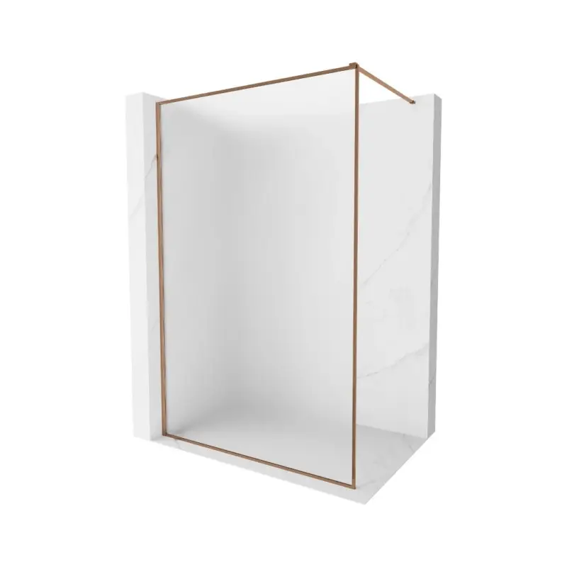Pouze Dnes Mexen Kioto-F, sprchová zástěna s rámem 80 x 202 cm, 8 mm sklo námraza, profil růžové zlato, 800-080-104-60-30