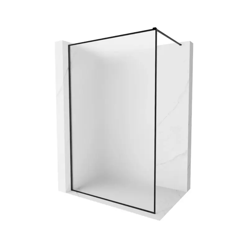 Vrácení Zdarma Mexen Kioto-F, sprchová zástěna s rámem 80 x 202 cm, 8 mm sklo námraza, černý profil, 800-080-104-70-30