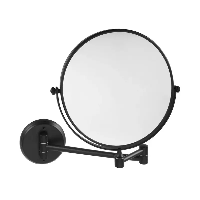 Sapho, X-ROUND BLACK E závěsné kosmetické zrcadlo, průměr 200mm, oboustranné, černá mat, XR010B Nejprodávanější