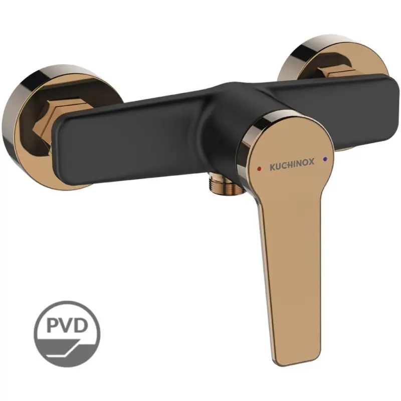 Kuchinox Alanis, nástěnná sprchová baterie, černá-růžové zlato, LAV-BQI_840D Výprodej
