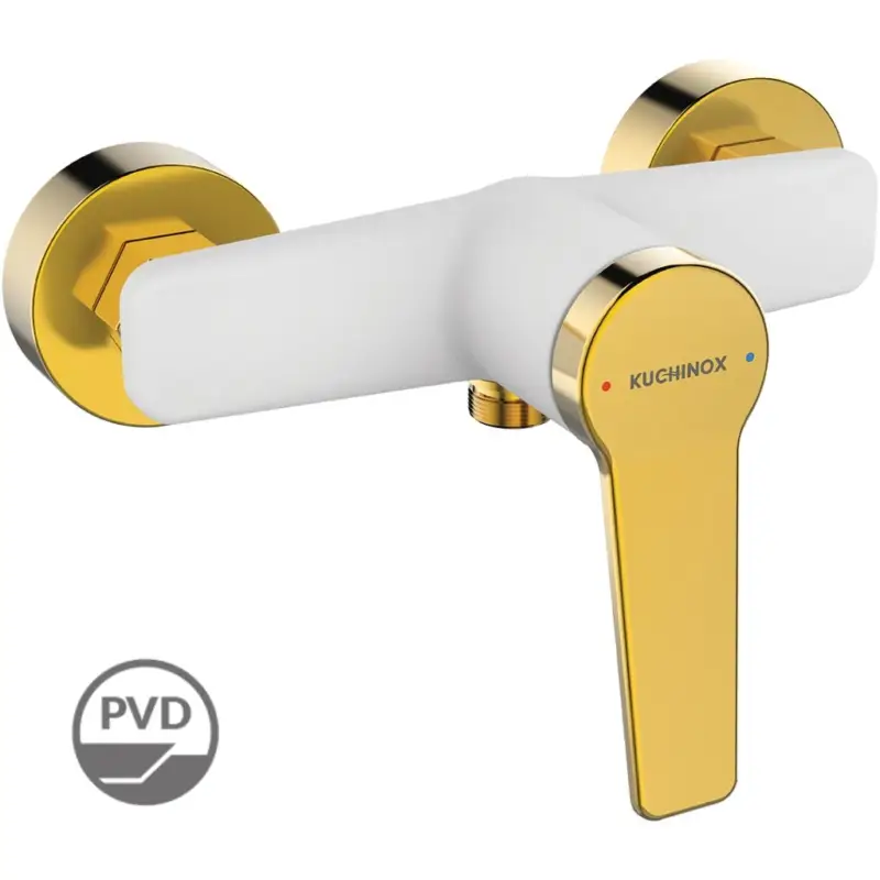 Kuchinox Alanis, nástěnná sprchová baterie, bílá-zlatá lesklá, LAV-BQI_640G Odeslání Ihned