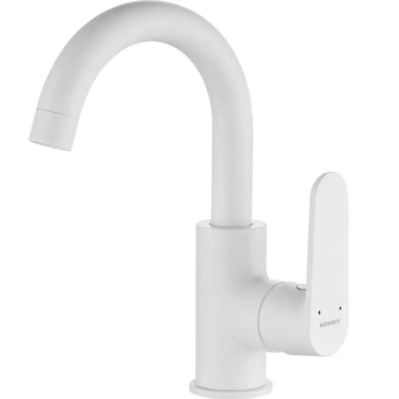 Doprava Zdarma Kuchinox Dima, umyvadlová baterie s otočným výtokem ve tvaru U, bílá matná, LAV-BQD_628D