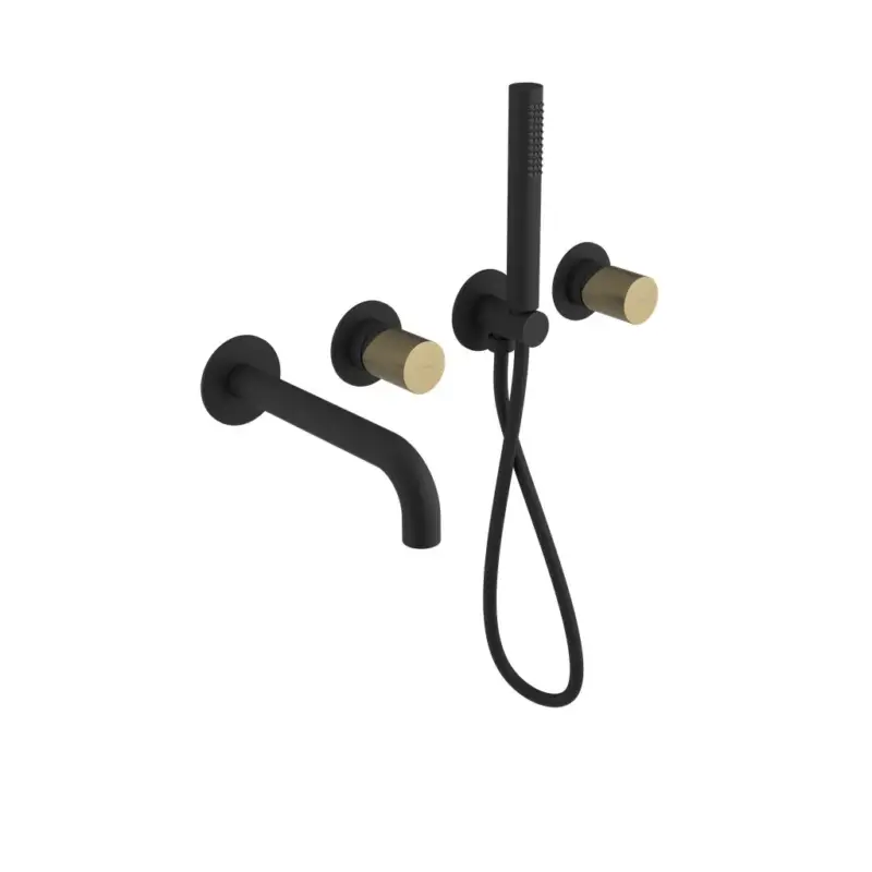 Sapho, ULTRATAP podomítková umyvadlová baterie, černá mat/zlato mat, UT093TBG Sleva