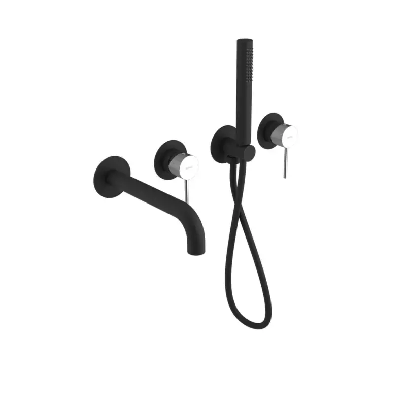 Akce Sapho, ULTRASAN podomítková vanová baterie kompletní, černá mat/chrom, UT093VBC