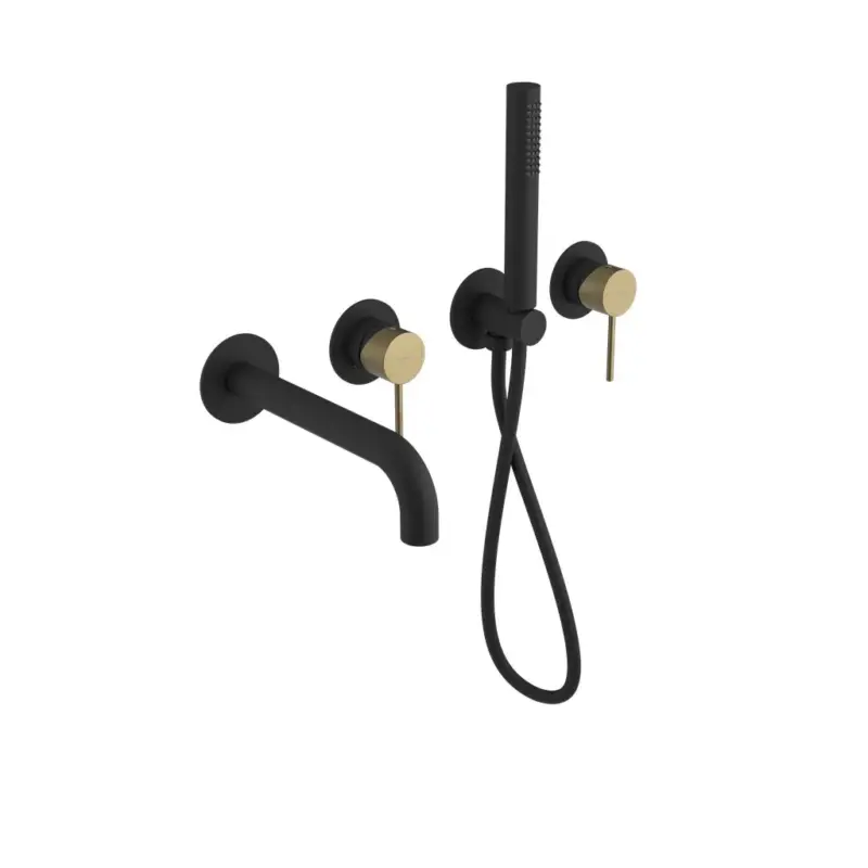 Kup Teď Sapho, ULTRAMIX podomítková vanová baterie kompletní, černá mat/zlato mat, UT093BG