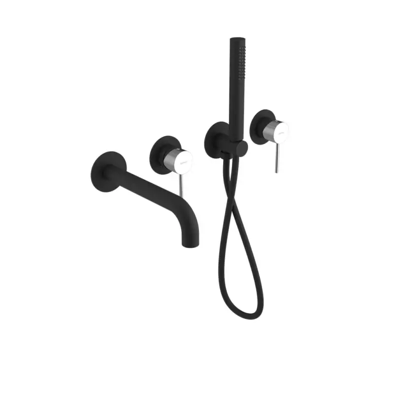 Sapho, ULTRAMIX podomítková vanová baterie kompletní, černá mat/chrom, UT093BC Bezpečná Platba