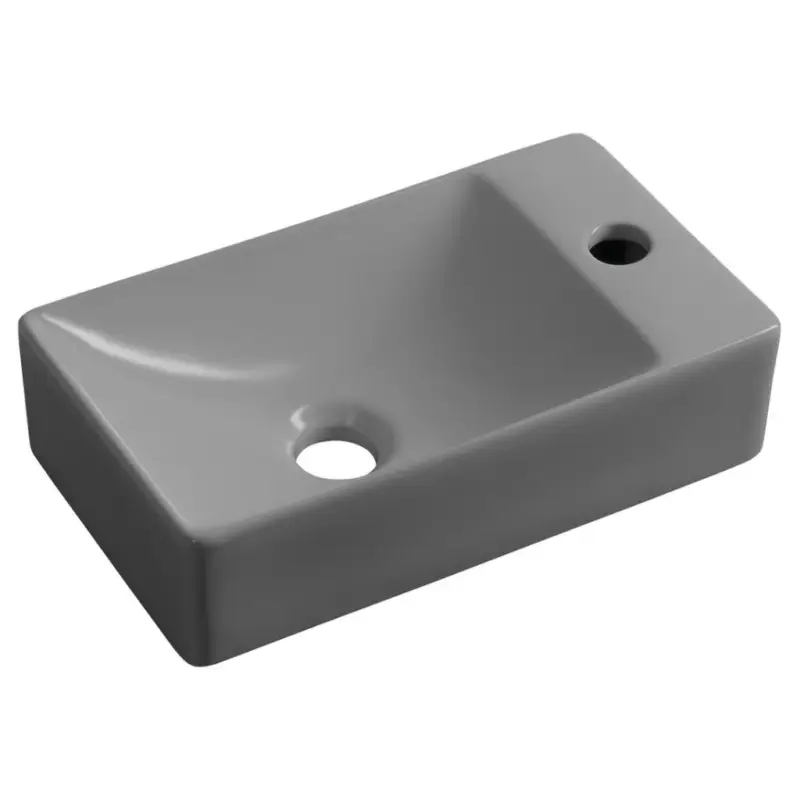 Ihned K Objednání Sapho, MARGITHA keramické umyvadlo 38x22cm, otvor pro baterii vpravo, šedá, MGT3822GR