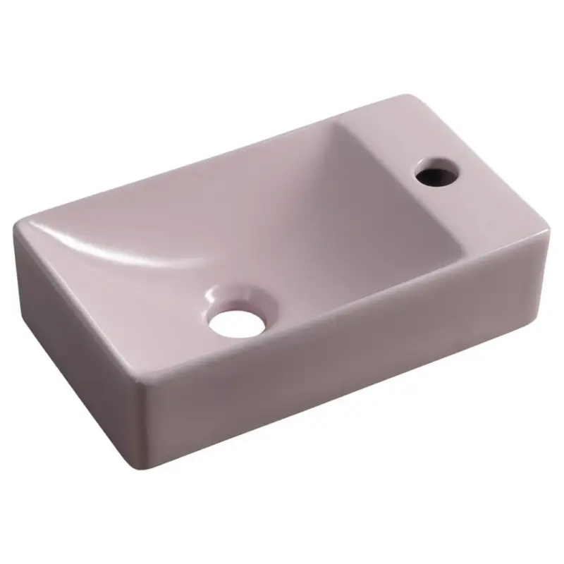 Sapho, MARGITHA keramické umyvadlo 38x22cm, otvor pro baterii vpravo, růžová, MGT38222 Nejlepší Cena