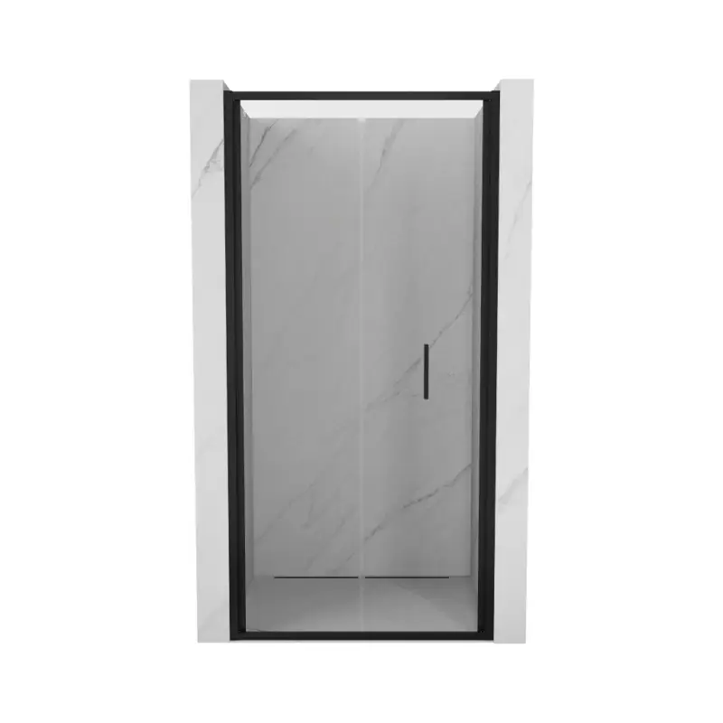 Akce Mexen Exo, skládací dveře do otvoru 70x200 cm, 6mm čiré sklo, černý profil, 816-070-000-70-00