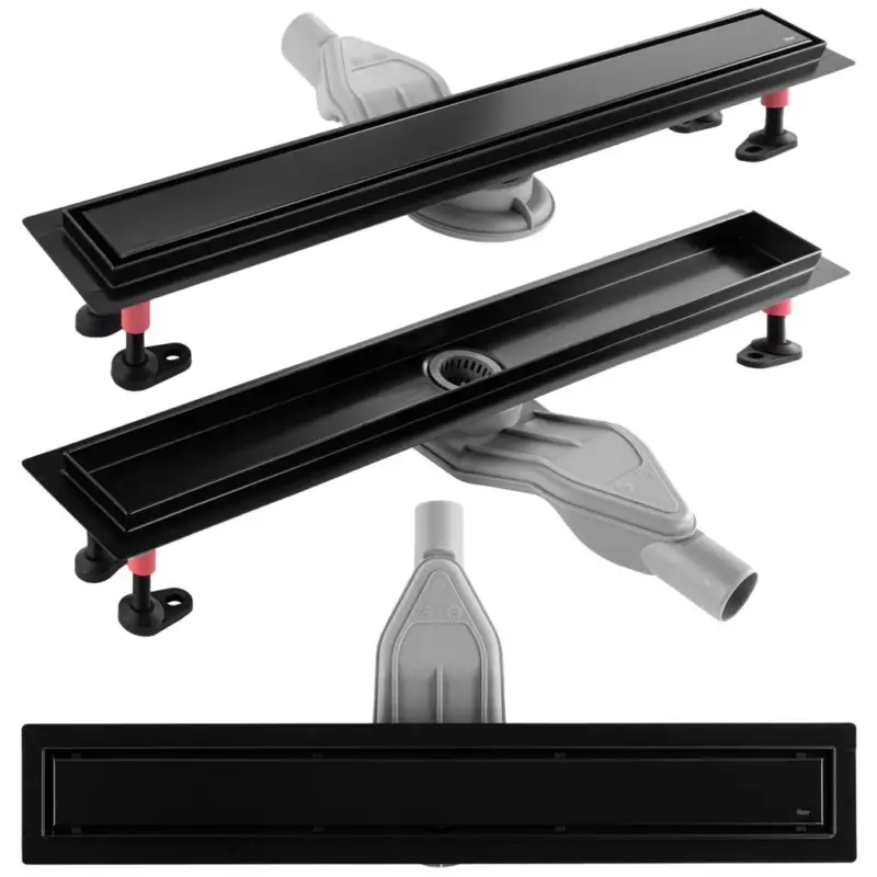 Cenová Bomba Rea NEOX Superflow, odtokový sprchový žlab 80 cm, černá matná, REA-G7807