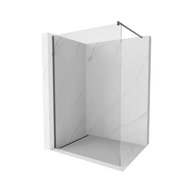 Akce Mexen Kioto, sprchová zástěny typ Walk-In 155 x 200 cm, 8mm čiré sklo, grafitový profil, 800-155-101-66-00