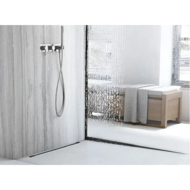 Bezpečná Platba Rea, nerezová spádová lišta, levá, délka 1000 mm, černá matná, REA-K3208