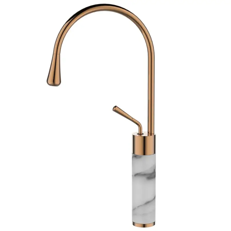 Výhodná Nabídka Invena Stone, vysoká umyvadlová baterie h-455, bílá-měděná, INV-BU-33-W18-V