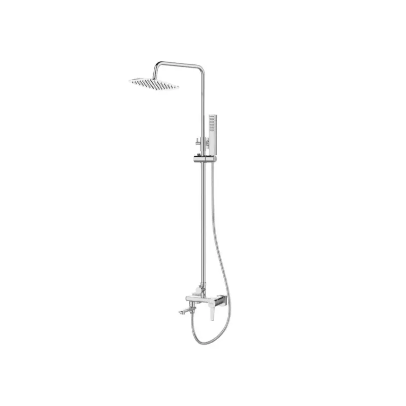 Akční Nabídka Invena Glamour Trend, vanová-sprchová sada s dešťovou hlavovou sprchovou 22x22 cm, chrom lesklý, INV-AU-05-B01-V