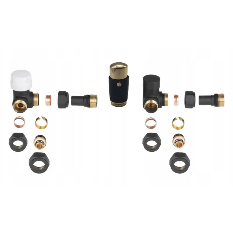 Zlevněný Invena, axiální termostatický ventil, černá-zlatá, INV-CD-25-Z15-S