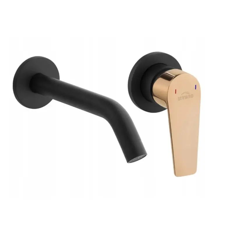 Akce Invena Midnight, umyvadlová podomítková baterie, černá-růžové zlato, BP-35-U14-V