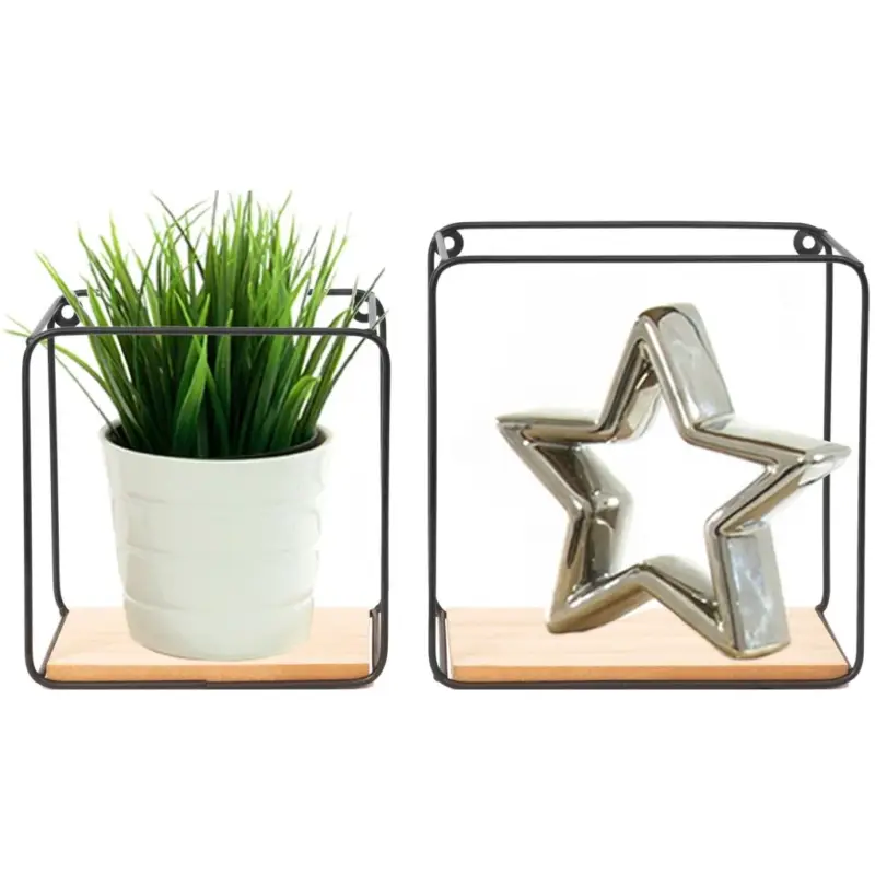 Cenový Hit Rea - Tutumi, nástěnná polička 2ks, dub somona - černá, HOM-08560